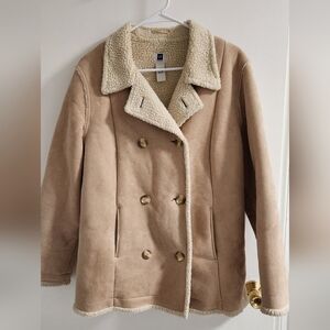 Gap Factory Tan Faux Suede Jacket with Snerpa Lining , Size L